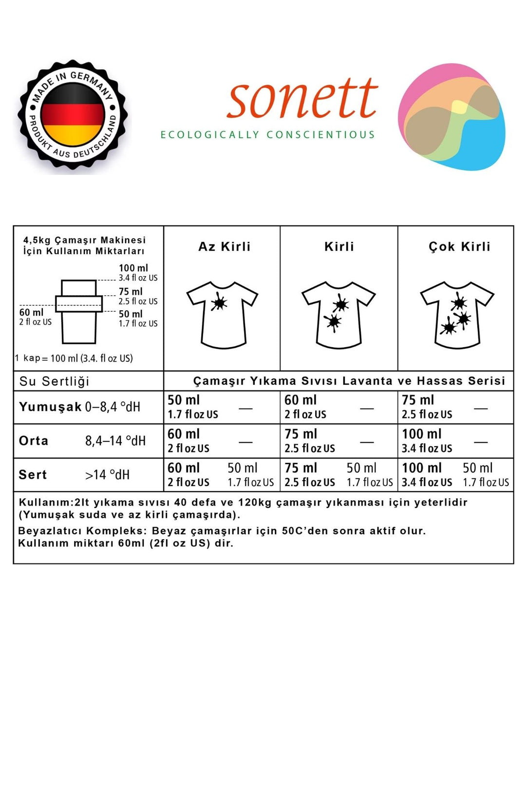 Sonett Organik Kokusuz Çamaşır Deterjanı Hassas Serisi 5lt