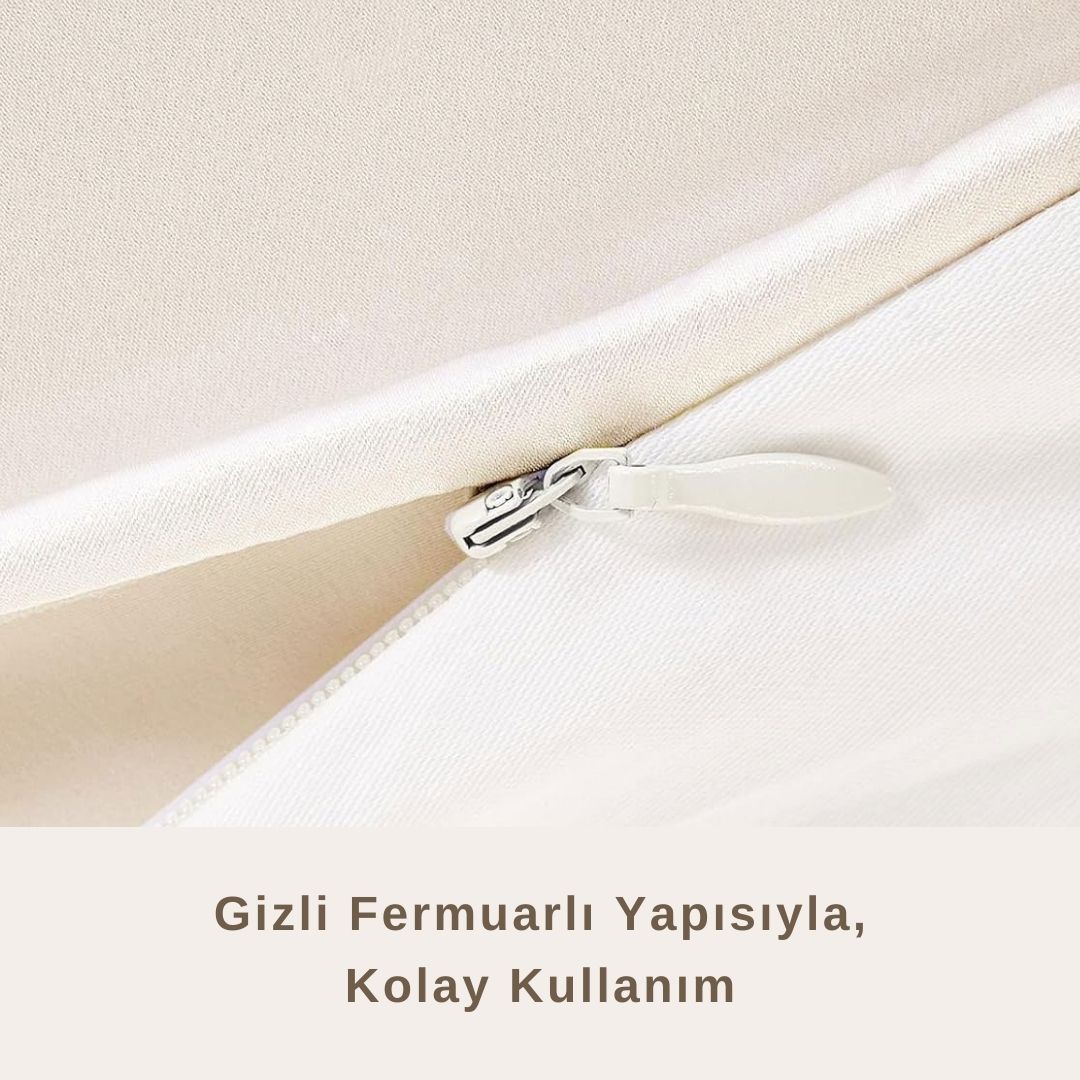 Kırık Beyaz İpek Yastık Kılıfı - 22Momme